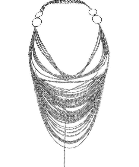Dazzling Silver Chainmail Halter Top - Edgy Party, Halloween & NYE Statement Crop
