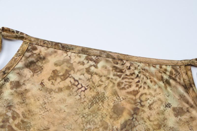 Fierce Y2K Leopard Print Halter Crop Top & Maxi Skirt Set - Fall Getaway & Night Out Chic