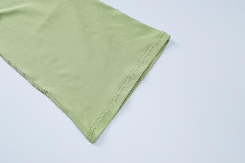 Effortless Fall Comfort: Sage Green Flared Legging & Twisted Crop Top Set - Your Athleisure Essential