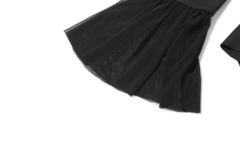 Enchanting Gothic Ruffle Off-Shoulder Mini Dress - Fall & Halloween Essential