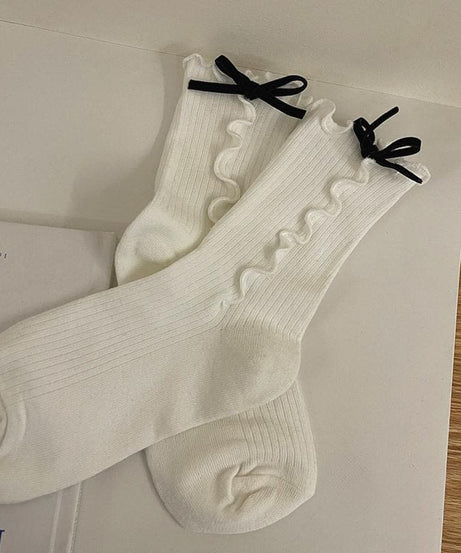 Chic Coquette Ruffle Ankle Socks with Bow | Trendy Fall Fashion & Halloween Charm