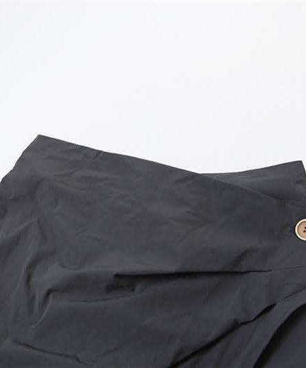 Fall Chic Asymmetric Wrap Wide-Leg Pants | High-Rise Draped Trousers