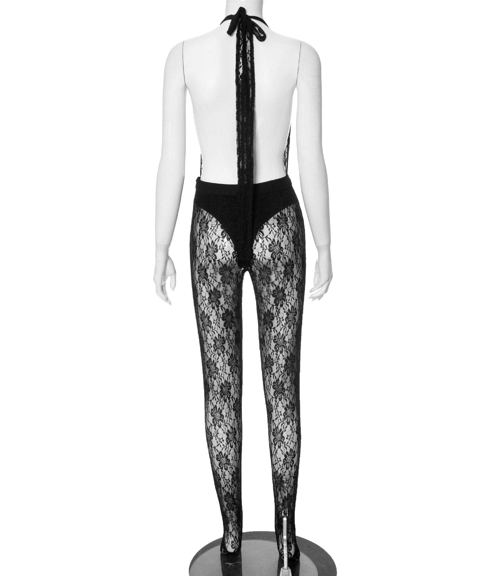 Sultry Siren Black Lace Halter Jumpsuit – Your Daring Fall & Halloween Statement