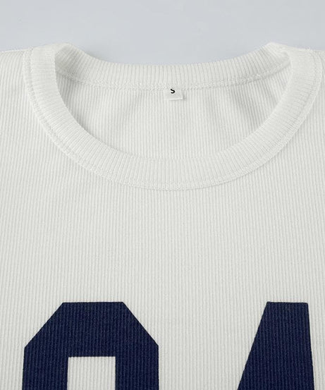 Game Day '84' Long Sleeve Crop Top - Fall's Sporty-Chic Essential for Women