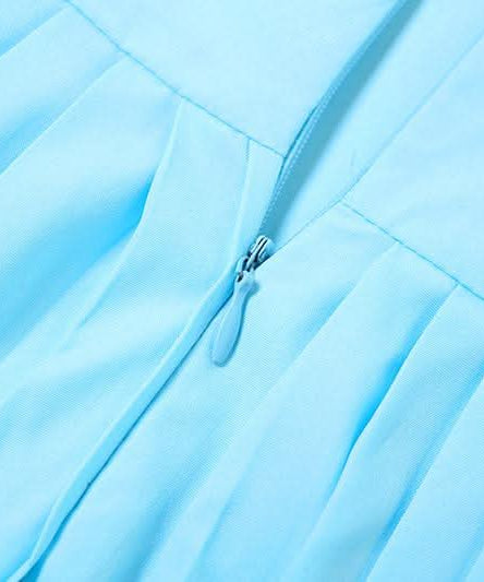 Azure Escape Strapless Pleated Maxi Dress - Fall Formal & Resort Ready Elegance