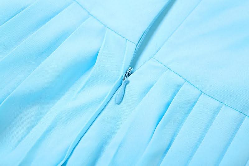 Azure Escape Strapless Pleated Maxi Dress - Fall Formal & Resort Ready Elegance