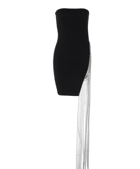 Dazzling Chain Tassel Strapless Mini Dress - Your Ultimate Fall & Holiday Party Statement