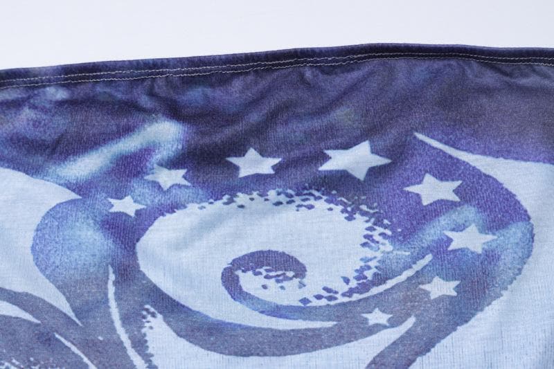 Y2K Celestial Swirl Tube Top & Shorts Set - Trendy Fall Transition Co-ord