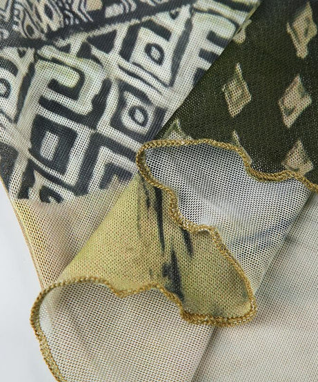 Y2K Boho Chic Patchwork Mesh Cami Top - O-Ring Ruched Detail for Fall