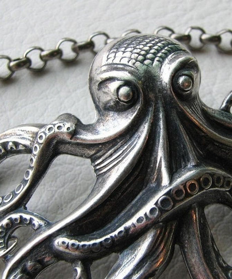 Enchanting Octopus Sterling Silver Bracelet - Mystical Fall & Holiday Statement