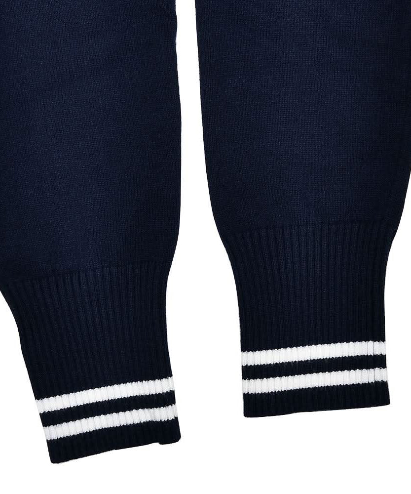 Autumn Luxe: Sailor Chic Knit Crop Hoodie & Flare Pant Set