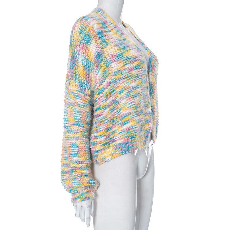Happy Hues Rainbow Confetti Knit Cardigan – Your Cozy Fall Layering Essential