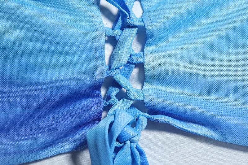 Oceanic Ombre Mesh Cami & Midi Skirt Set - Chic Vacation & Fall Getaway Essential