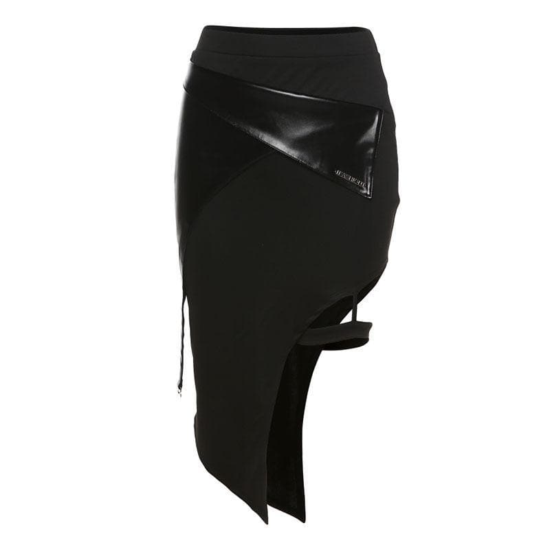 Rogue Elegance Asymmetric Garter Slit Skirt - Your Ultimate Fall & Halloween Statement Piece