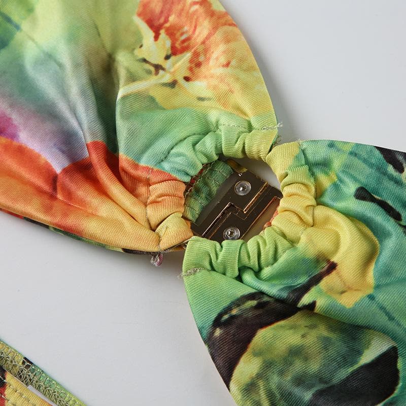 Juicy Fruit Print O-Ring Halter Bikini - Your Must-Have Tropical Vacation Swimwear