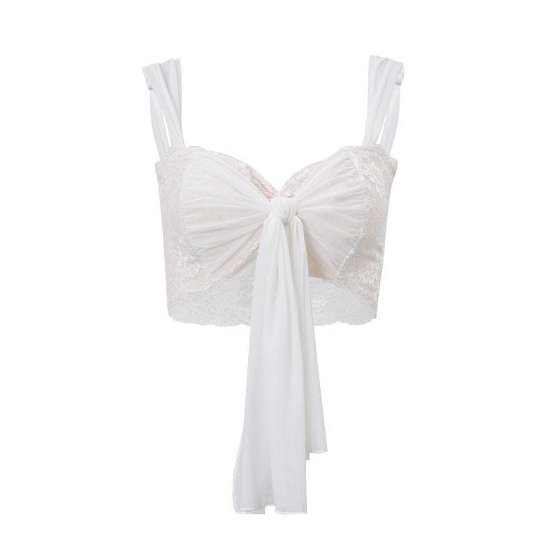 Chic Coquette Lace Bow-Knot Crop Cami Top - Fall Fashion Must-Have