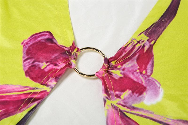 Lime Green Glow-Up: O-Ring Long Sleeve Midi Skirt Set – Your Fall & Holiday Statement Piece