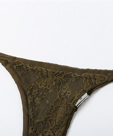 Sultry Chocolate Lace Halter Top & Cutout Mini Skirt Set - Edgy Y2K Party & Halloween Vibe