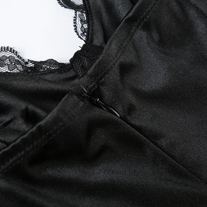 Alluring Black Lace & Satin Mini Dress - Your Perfect Halloween Party & Fall Night Out Look