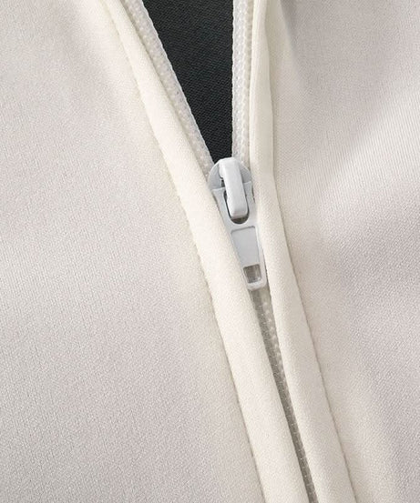 Chic Fall Athleisure Set: Women's Full-Zip Crop Jacket & Drawstring Shorts - Cozy Autumn Comfort