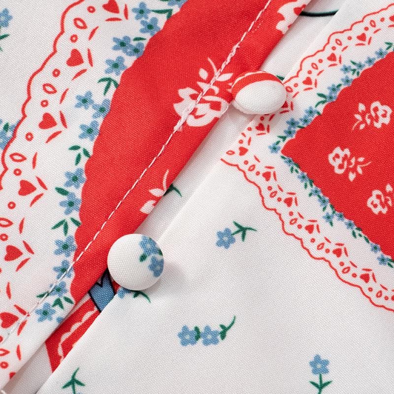 Darling Sweetheart Halter Top | Vintage Heart, Rose & Lace Ruffle Blouse