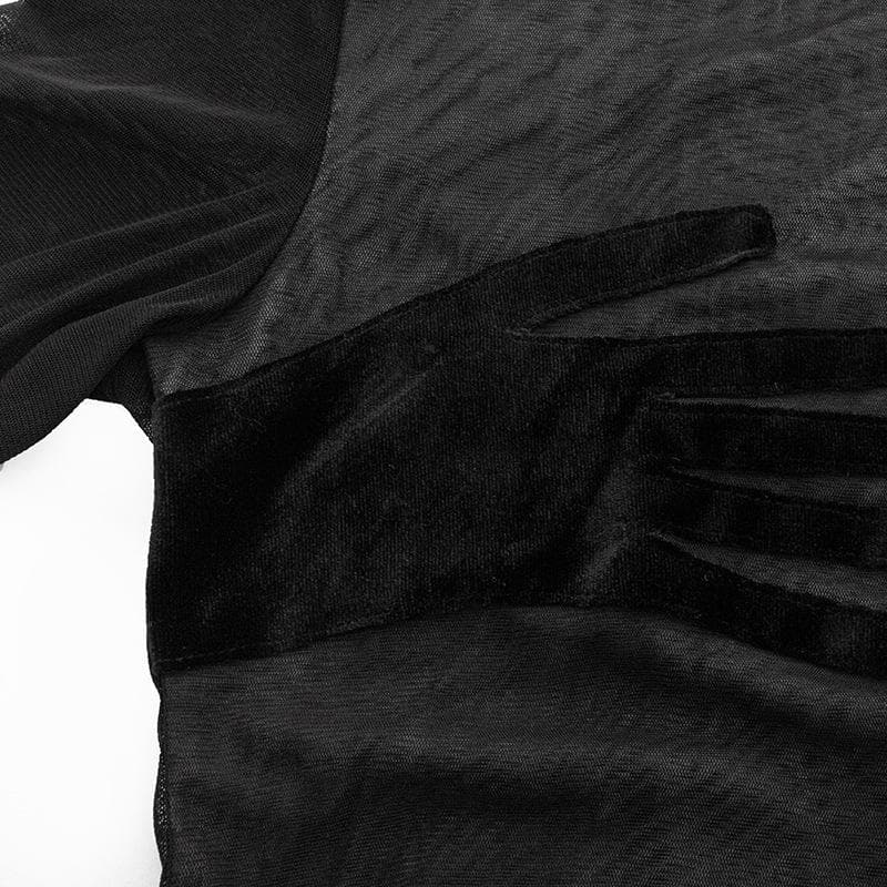 Mysterious Embrace Sheer Mesh Long Sleeve Top - Edgy Fall Fashion for Women