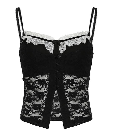 Romantic Grunge Lace Cami Top - Edgy Fall Style & Layering Essential