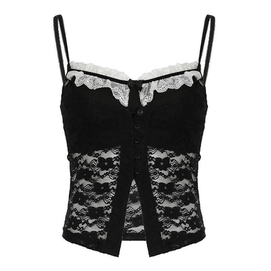 Romantic Grunge Lace Cami Top - Edgy Fall Style & Layering Essential
