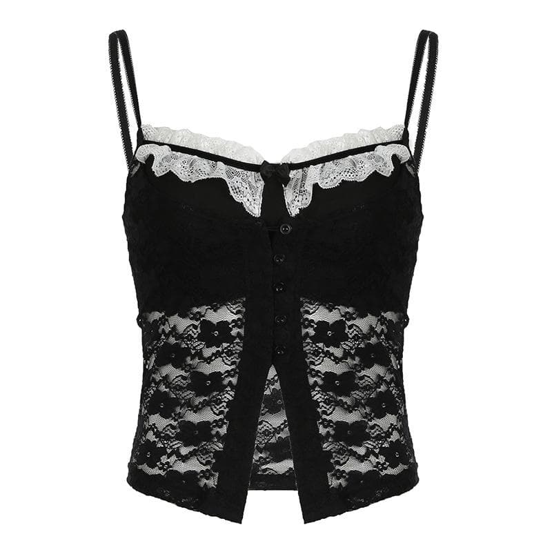 Romantic Grunge Lace Cami Top - Edgy Fall Style & Layering Essential