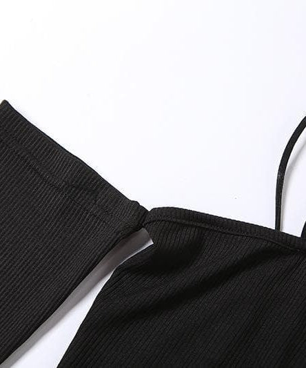 Strap & Sleeve: Asymmetrical Ribbed Knit Bodysuit - Your Fall Style Statement