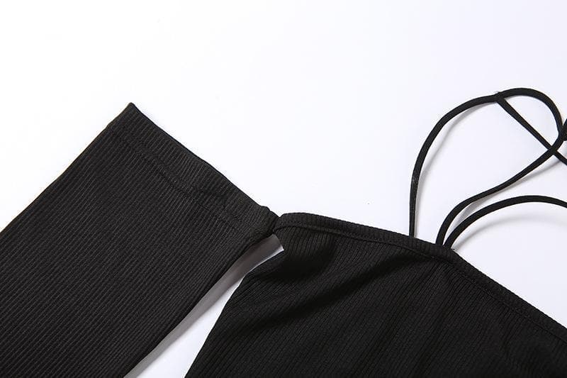 Strap & Sleeve: Asymmetrical Ribbed Knit Bodysuit - Your Fall Style Statement