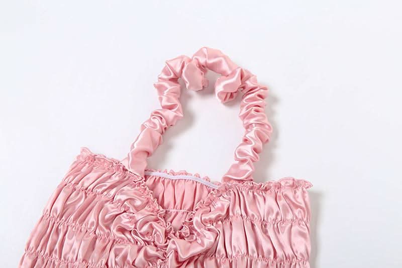 Y2K Barbiecore Pink Ruched Halter Top & Mini Skirt Set - Flirty Party & Halloween Ready