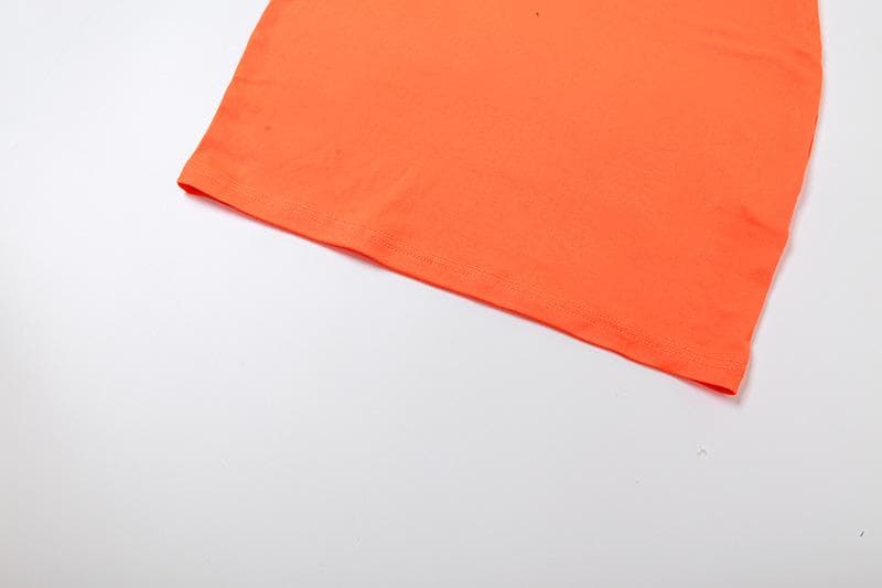 Fiery Orange Corset Detail Bodycon Mini Dress | Square Neck Long Sleeve Fall Party Essential