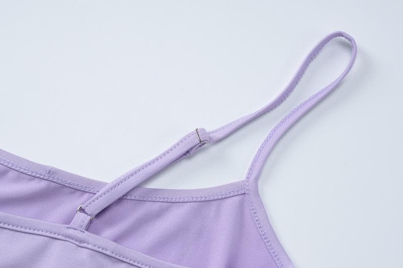 Lavender Dreamland: Chic 3-Piece Scalloped Crop Top, Flowy Mini Skirt & Long Sleeve Bolero Set – Your Fall Style Essential