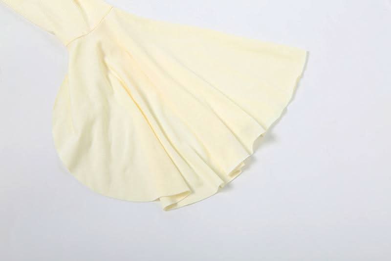 Chic Ivory Ruched Maxi Dress with Flared Bell Sleeves - Your Fall & Holiday Event Essential