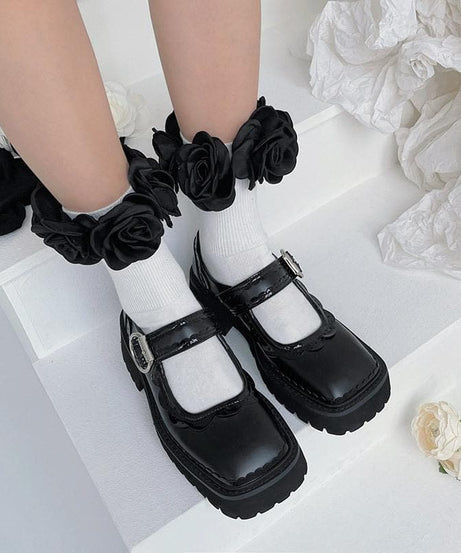 Coquette Rose Applique Ankle Socks - Whimsical Fall & Halloween Style for Women