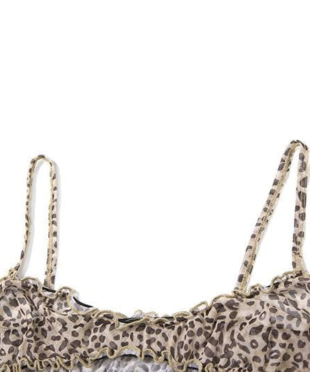 Wild Heart Leopard Ruffle Crop Top & Shorts Set - Your Warm-Weather Getaway
