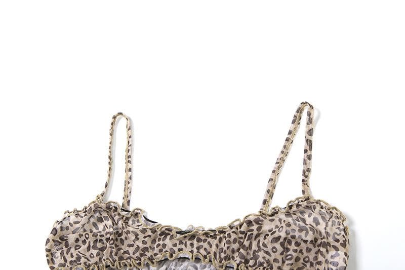 Wild Heart Leopard Ruffle Crop Top & Shorts Set - Your Warm-Weather Getaway