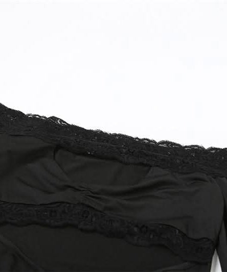 Slay the Night: Black Lace Off-Shoulder Cutout Mini Dress - Fall & Party Ready!