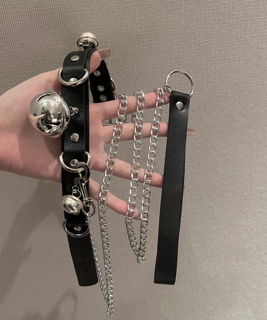 Sweet & Edgy Pink Bell Choker Necklace – Fall Fashion Essential & Halloween Statement