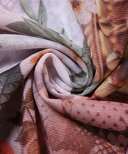 Chic Fall Mesh Wrap Top: V-Neck Long Sleeve Floral & Snake Print Statement