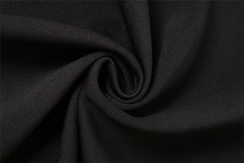 Chic Black Long Sleeve Mini Dress: Contrast Collar & Golden Button Detail - Your Essential Fall Style