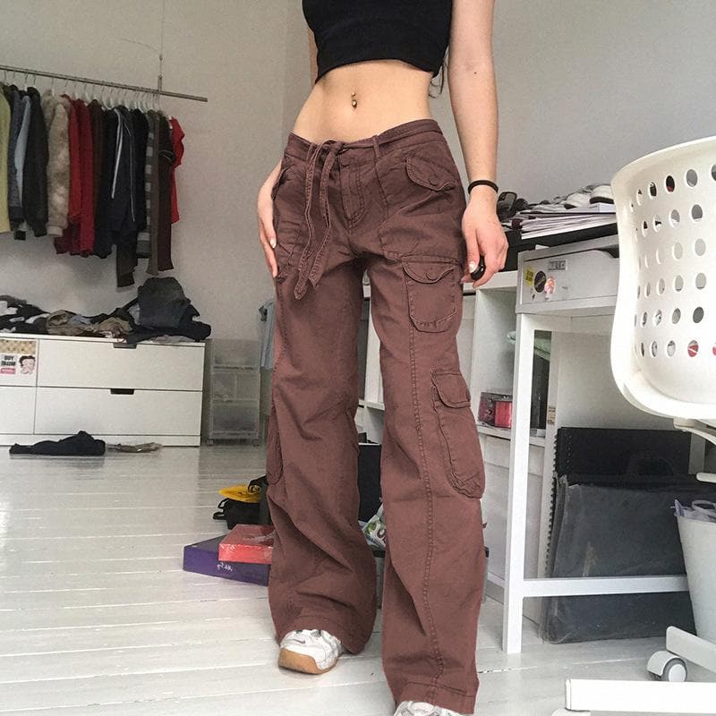 Y2K Revival Baggy Cargo Pants for Women - Effortless Fall Street Style