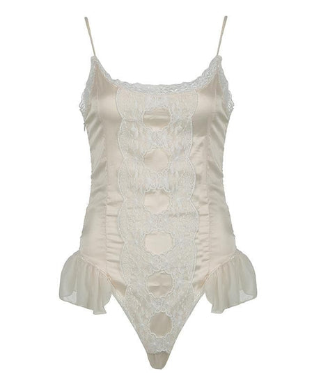 Luxurious Lace & Satin Bodysuit - Your Essential for Fall Layering & Holiday Glam