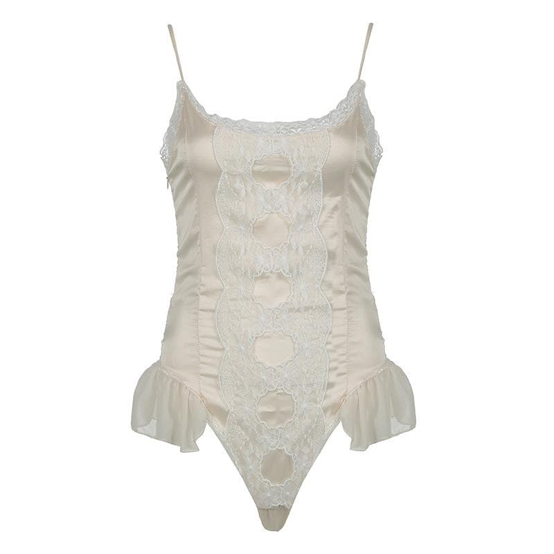 Luxurious Lace & Satin Bodysuit - Your Essential for Fall Layering & Holiday Glam