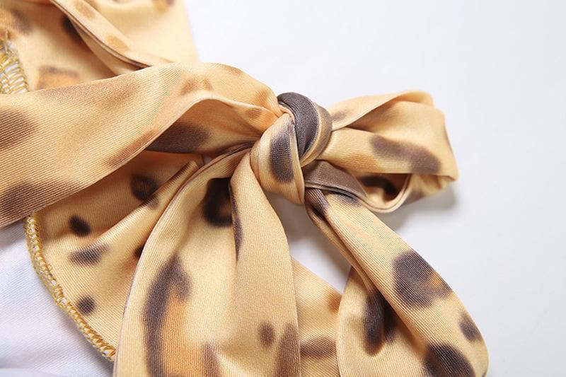 Allure & Edge: Leopard Print Halter Maxi Dress with Backless Design & Asymmetrical Lacing - Your Fall & Holiday Statement Piece