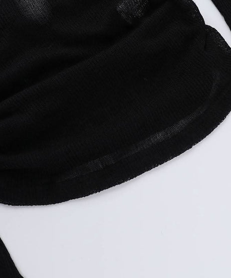 Gothic Glam Cross One-Shoulder Top - Edgy Fall & Halloween Statement