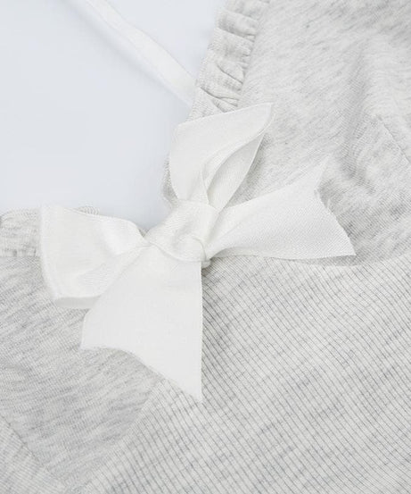 Chic Coquette Bow Corset Cami Top - Ruffled Lace Hem Tank for Fall Style