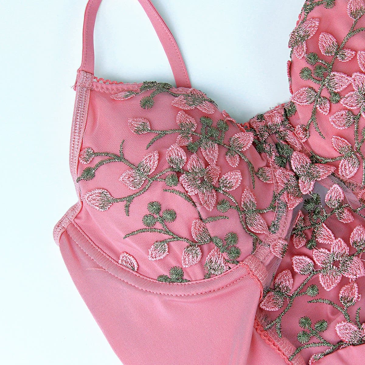 Enchanting Pink Floral Embroidered Ruched Mini Dress - Perfect for Holiday Parties & Resort Getaways