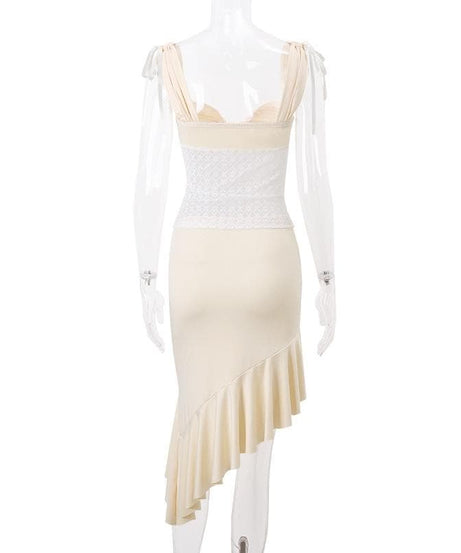 Twisted Front Lace & Ruched Top with Self-Tie Straps – Your Chic Fall Getaway Essential